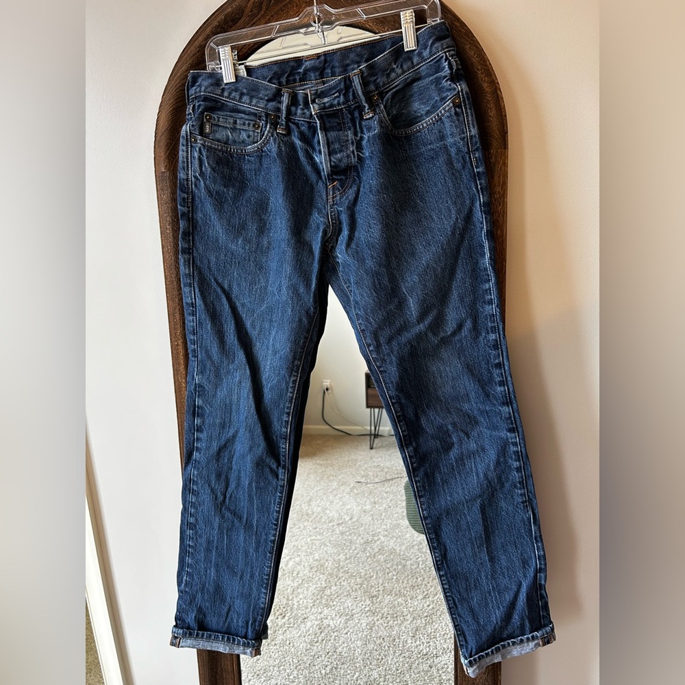 Abercrombie & Fitch Straight-Leg Dark Blue Jeans